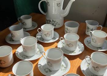 Serwis kawowy Wawel porcelana PRL kwiatki jaśmin vintage