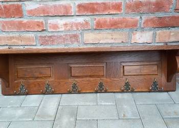 Wieszak dębowy z półką wiszący ścienny Rustykalny Przedpokój (785)