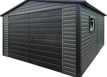 Garaż blaszany 4x5m brama dwuskrzydłowa okno dach TS1191