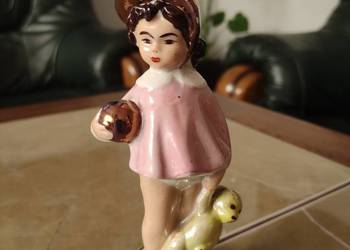 Figurka "Dziewczynka z misiem i piłką" Z.Buksowicz STEATYT