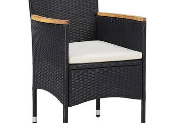 5-cz. zestaw mebli bistro rattan PE i lite drewno czarny WM-3095909