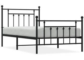 Łóżko Metalowe Czarne Rama Łóżka Ze Stelażem 100x190cm WM-353549