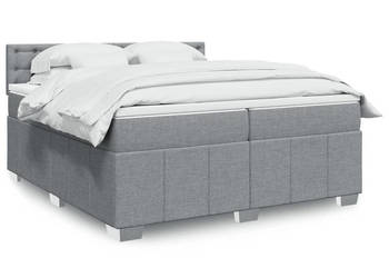 Łóżko kontynentalne z materacem jasnoszare tkanina 200x200 cm WM-3289489