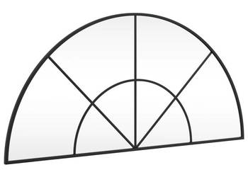 Lustro ścienne czarne 100x50 cm zakończone łukiem żelazo WM-358652