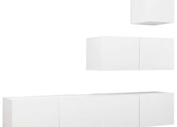 4-cz. zestaw szafek TV biały materiał drewnopochodny WM-3078736