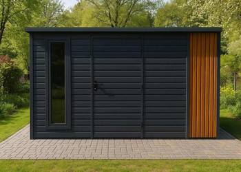 Domek narzędziowy z lamelami