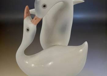 Wyprzedaż Para gęsi porcelana Hollohaza Węgry lata 60/70te wys. 10,5cm