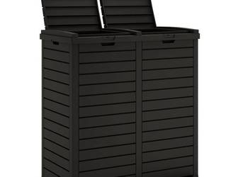 vidaXL Zewnętrzny kosz na śmieci, czarny(SKU:364173)