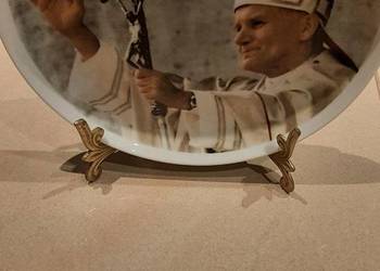 Talerz Porcelanowy Religijny Dekoracyjny Papierz Jan Paweł II