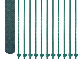 vidaXL Siatka ogrodzeniowa ze słupkami(SKU:144611)