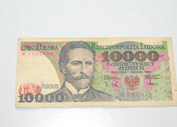 Stary banknot 10000 złotych Wyspiański 1988 antyk