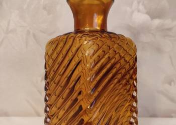 Karafka kryształowa, grube, miodowe szkło NOWA