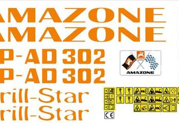 Zestaw naklejek na siewnik AMAZONE pomarańczowy