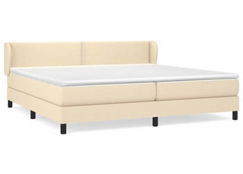 Łóżko kontynentalne z materacem kremowe tkanina 200x200 cm WM-3126194