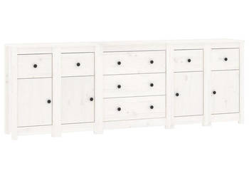 Szafka biała 230x35x80 cm lite drewno sosnowe WM-3114095