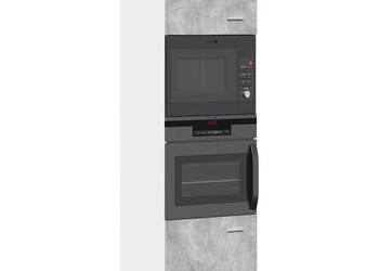Szafka na mikrofalówkę szarość betonu 60x57x207 cm płyta WM-856127