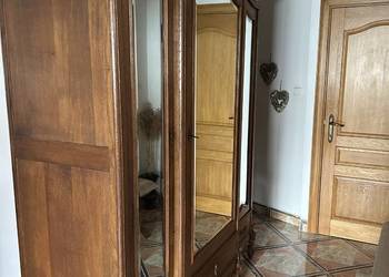 Szafa dębowa lustro kryształowe frezowane