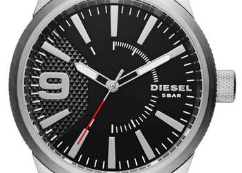 Diesel DZ-1766 Rasp Zegarek męski 46mm 5BAR czarna tarcza skóra i stal