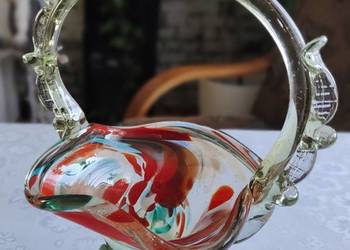 Koszyczek szklany . Huta szkła Ząbkowice