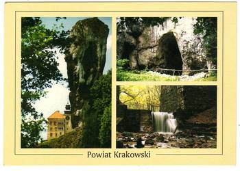 POWIAT KRAKOWSKI PIESKOWA SKAŁA JASKINIA WIERZCHOWSKA CZERNA JURA WYŻYNA