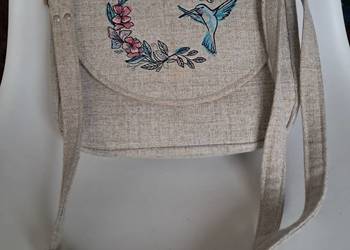 jedyna taka nowa beżowa torebka ręcznie robiona na zamówienie wys 20cm, dł