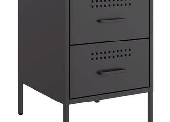 Szafka nocna czarna 36x39x505 cm stal WM-842922