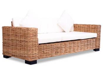 vidaXL Sofa 3-osobowa z naturalnego rattanu（SKU:244419）