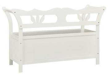 vidaXL Ławka, biała, 107x45x75,5 cm, lite drewno jodłowe(SKU:351773)