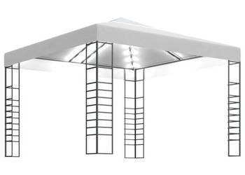 Altana ze sznurem lampek LED, 3x3 m, biała（SKU:3070305）