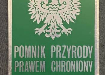 Tabliczka lata 70 te Pomnik przyrody