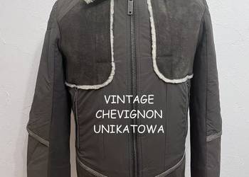 Chevignon Vintage unikatowa kurtka z owczej skóry M/L