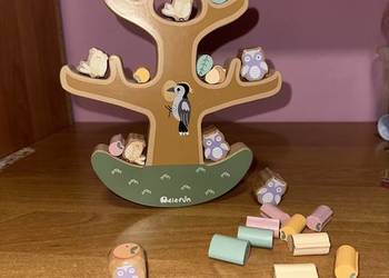Drewniana gra zręcznościowa balansujące drzewo elefun Montessori