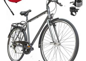 Rower Męski Miejski Koła 28" Bagażnik Błotniki Oświetlenie SHIMANO