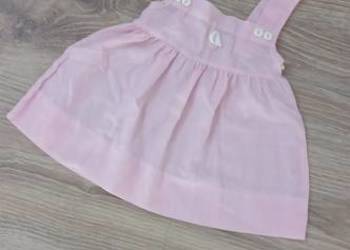 Sukienka niemowlęca pudrowy róż z haftem