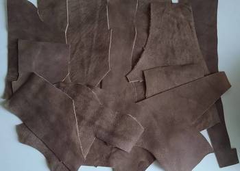 Skóra (325 g) Naturalna Włoska Brązowa Postarzana średnie i małe kawałki