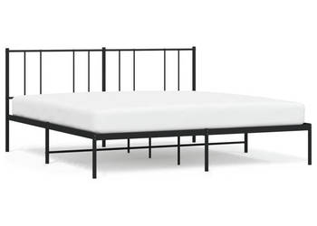 Łóżko Metalowe Czarne Rama Łóżka Ze Stelażem 183x213 cm WM-352485