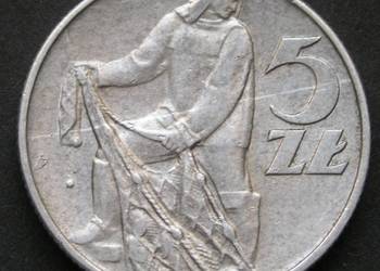Polska 5 złotych 1973 - Rybak - stan 1/2