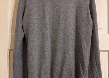 Sweter męski M Pull&Bear szary ciepły dzianina z dodatkiem wełny