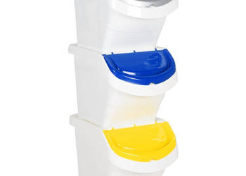 Kosze na śmieci układane w stos 3 szt. białe PP 78 L WM-364068