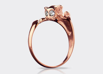 DIAMENTOWY PIERŚCIONEK Z KOTEM | TYVODAR.COM