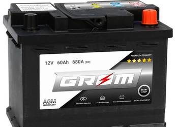 Akumulator GROM AGM START&STOP 60Ah 680A Prawy Plus