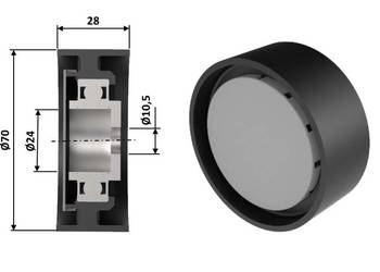 OLIVA TORRAS 1116000039 PULLEY IDLER ASSY 70 x 28 FLAT koło pasowe rolka OLIVA TORRAS 1116000039 PULLEY IDLER ASSY 70 x 28 FLAT koło pasowe rolka