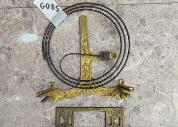 G085 Gong sanki zdobione mocowanie mechanizmu starego zegara