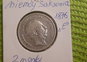 moneta srebrna Niemiec Saksonia z 1876r