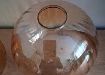 4 klosze szklane bursztynowe