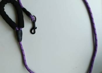 Smycz dla psa 140 cm + saszetka na worki – fioletowa