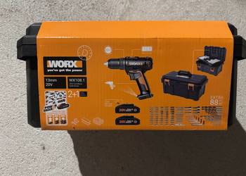Wkrętarka akumulatorowa WORX WX108.1 20V 45Nm LED + zestaw bitów i wierteł