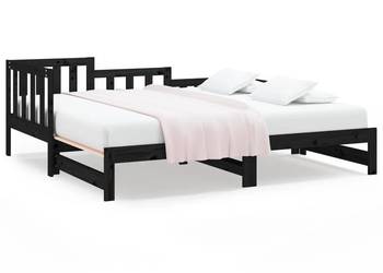 vidaXL Łóżko rozsuwane, czarne, 2x(90x190) cm(SKU:820750)