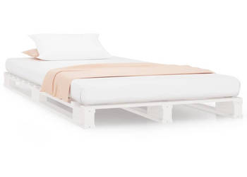 Łóżko z palet białe lite drewno sosnowe 100x200 cm WM-821383
