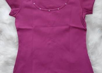 Bluzka damska XOXO zdobiona S kolor różowy fuksja